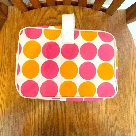 🌈 6/$60, Lancôme White Pink Orange Toiletry Bag Hanger 7” H x 10” W - Picture 2 of 10